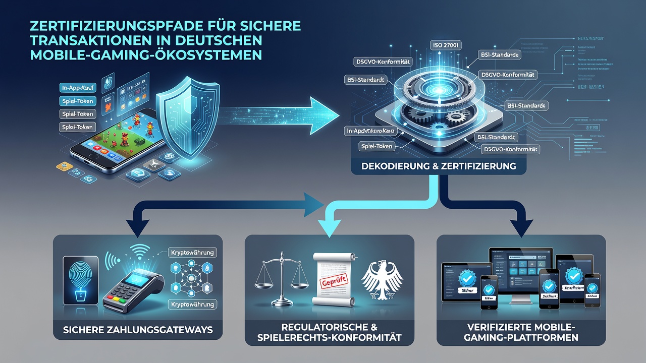 Darstellung von Sicherheitszertifikaten und Transaktionsflüssen in deutschen mobilen Spiele-Apps